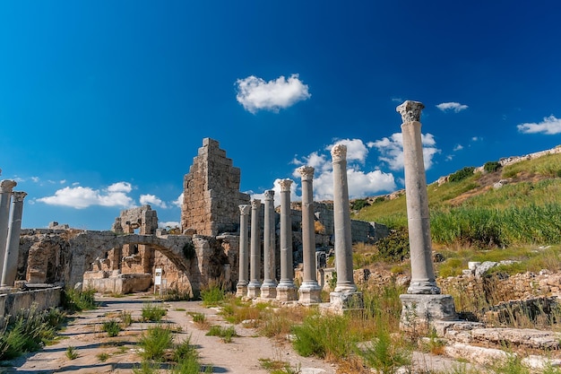 le rovine di un antico tempio sono mostrate nella foto