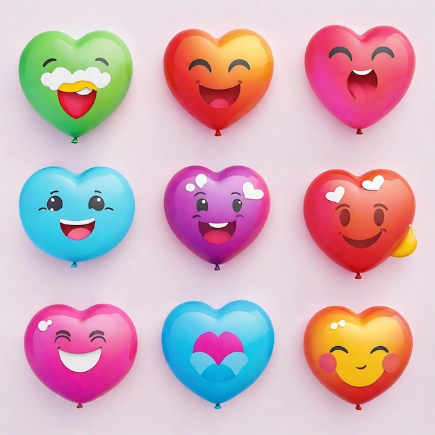 Le sfumature delle emoji d'amore che raffigurano i diversi colori dell'amore