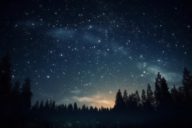 Le splendide stelle splendenti nel cielo notturno
