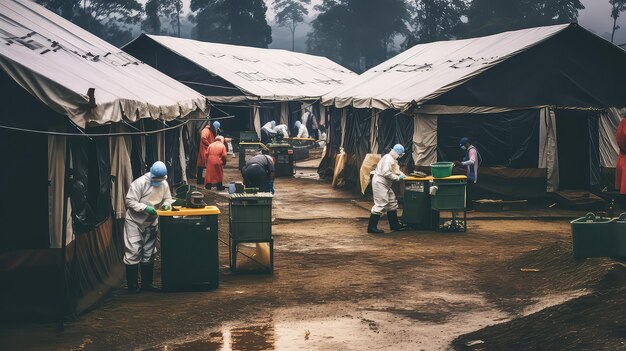 Le squadre mediche dell’epidemia di Ebola nei villaggi africani rispondono