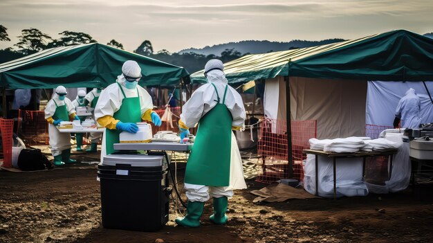 Le squadre mediche dell’epidemia di Ebola nei villaggi africani rispondono