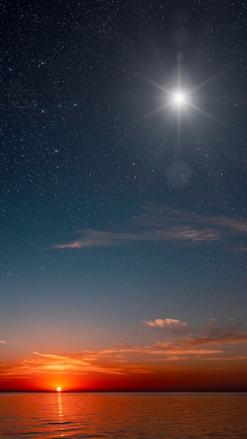 Le stelle brillano alla vigilia di Natale di Gesù Cristo