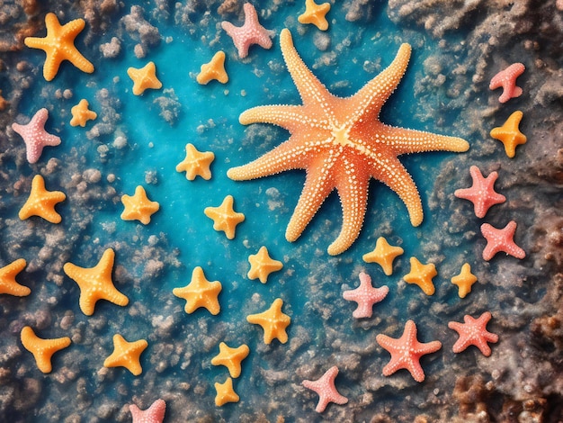 Le stelle marine sul fondo del mare sono generate