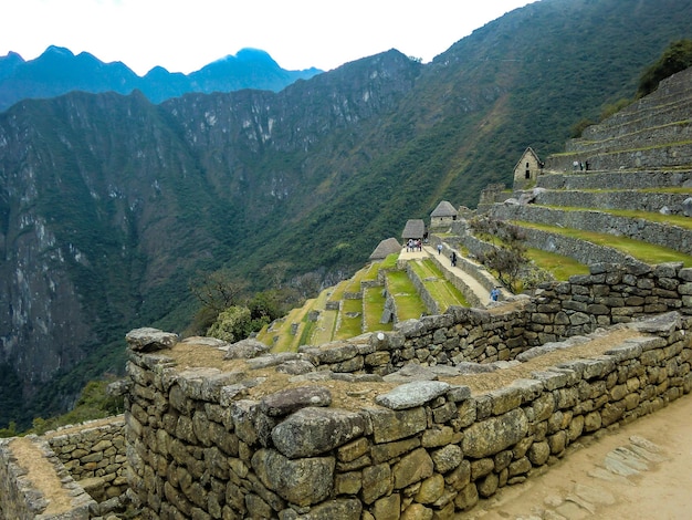 Le strutture a terrazze o piattaforme dell'Impero Inca a Machu Picchu Cusco Cuzco Perù