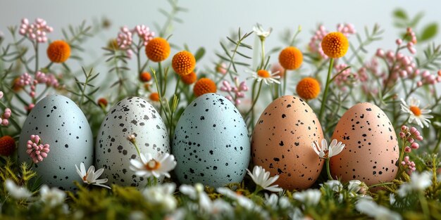 Le uova di coniglietto per le vacanze di Pasqua sullo sfondo bellissime vernici divertenti per festeggiare