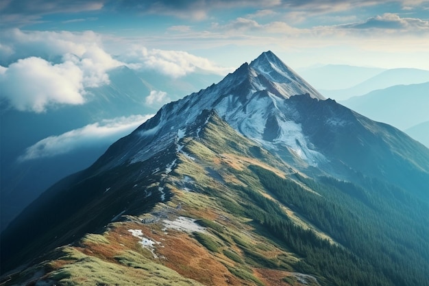 Le vette torreggianti delle Montagne Rocciose perforano il cielo con grazia