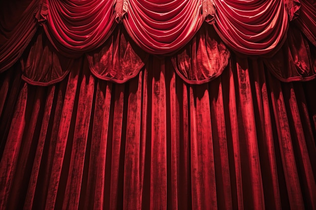 Le vivaci tende di velluto rosso creano un'atmosfera incantevole nel teatro