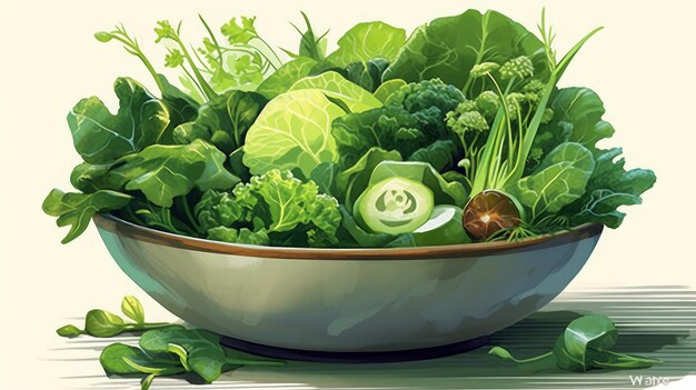 Leafy Green Delight Crea un'illustrazione di un vi AI generato