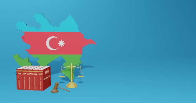 Legge dell'Azerbaigian per le infografiche, i contenuti dei social media nel rendering 3D