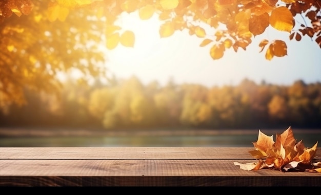 Legno caduta giallo legno albero soleggiato sfondo autunno natura bokeh stagionale