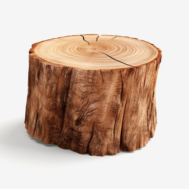 Legno di tronco di albero su sfondo bianco