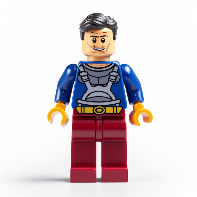 Lego Suit Man su sfondo bianco Supereroi Steinheil Quinon 55mm F19