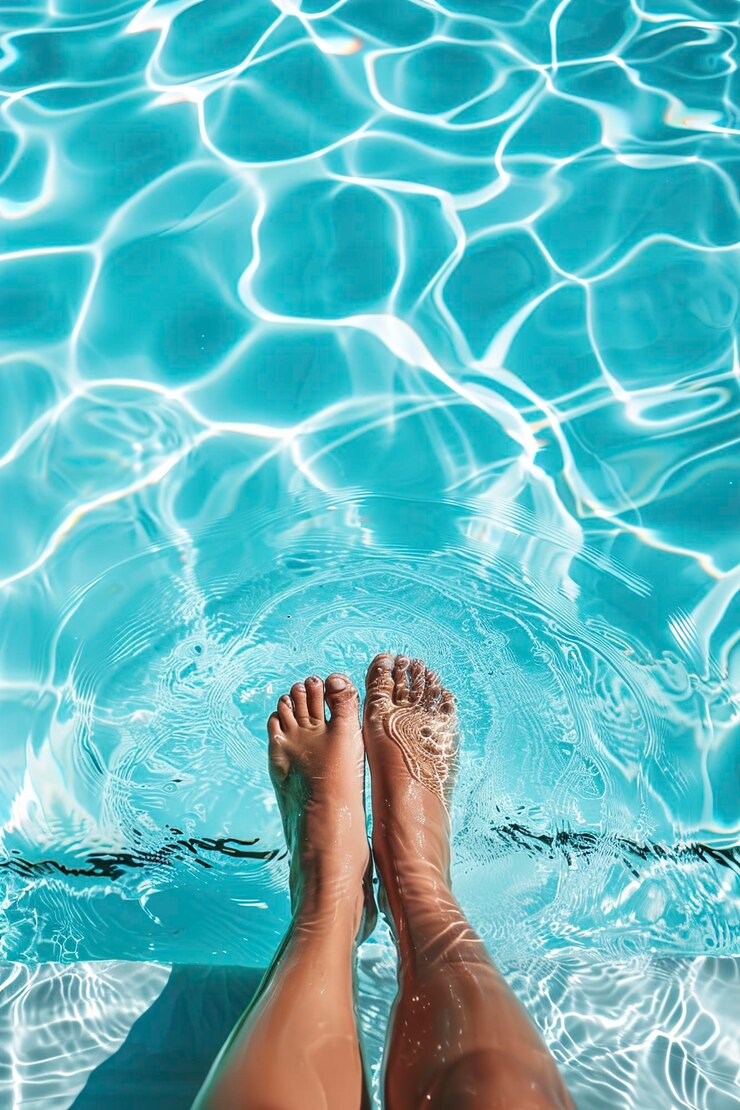 Legs in swimming pool