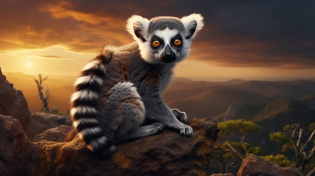 Lemuri carini di alta qualità sullo sfondo