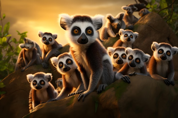 Lemuri del Madagascar