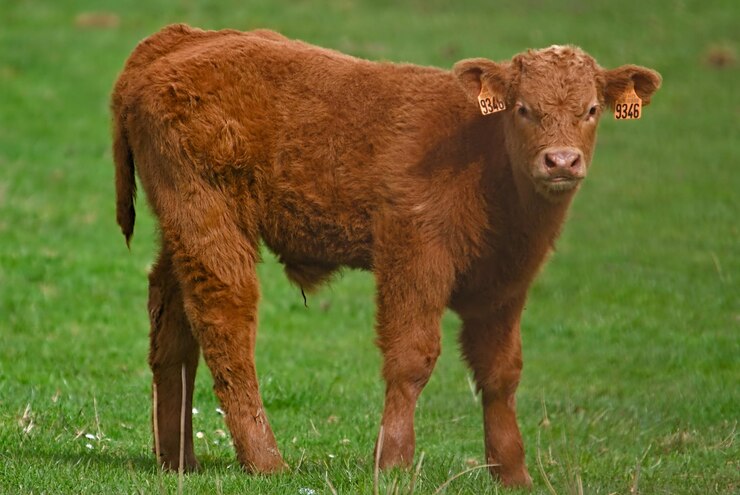 Foto leone in piedi in un campo