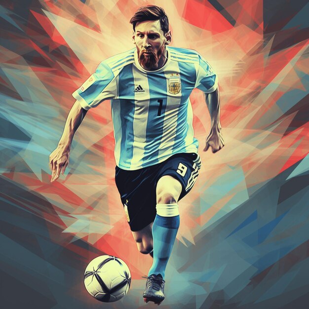 Leonel Messi maglia argentina arte digitale