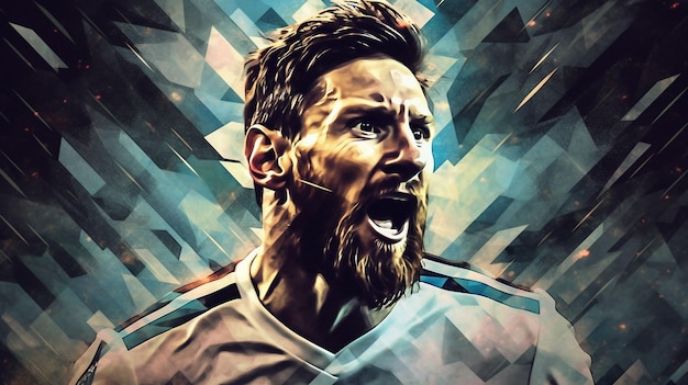 Leonel Messi maglia argentina arte digitale