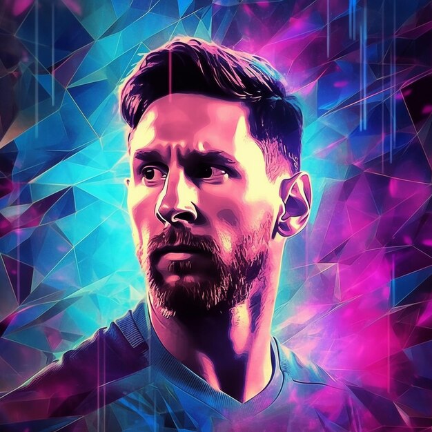 Leonel Messi maglia argentina arte digitale