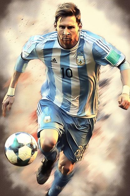 Leonel Messi maglia argentina arte digitale