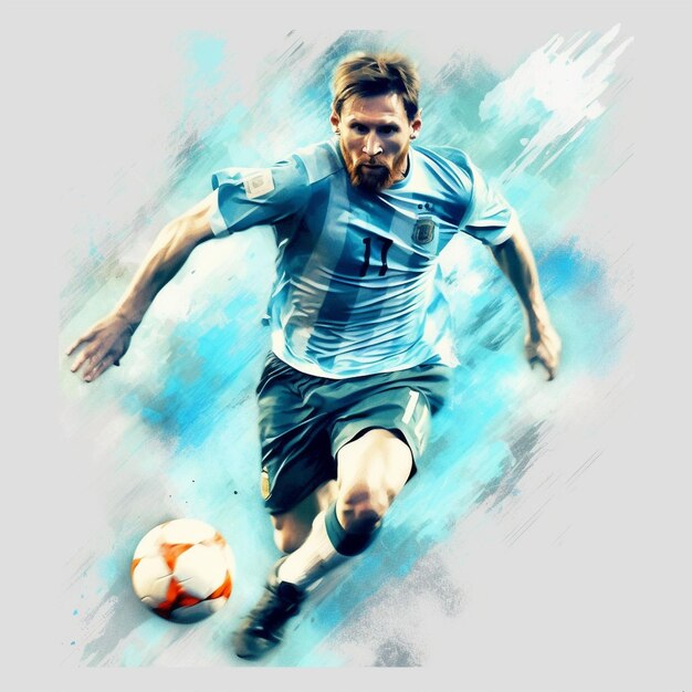 Leonel Messi maglia argentina arte digitale