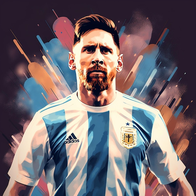 Leonel Messi maglia argentina arte digitale