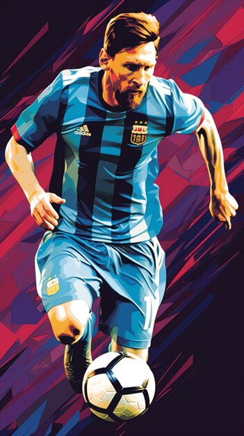 Leonel Messi maglia argentina arte digitale