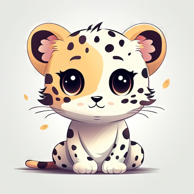 Leopardo elegante su uno sfondo bianco