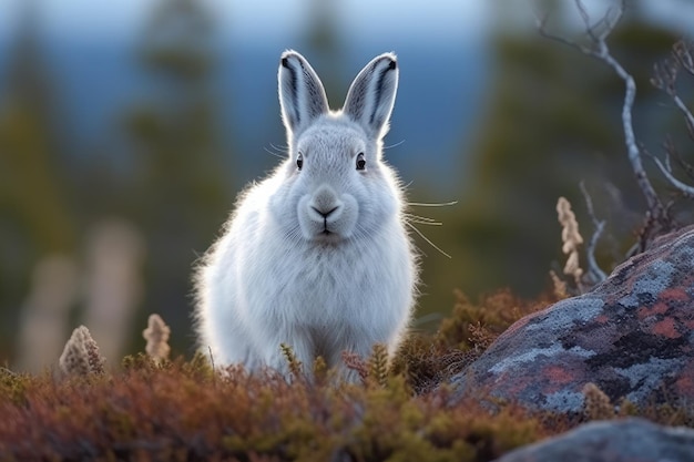 Lepre artica nell'ambiente naturale