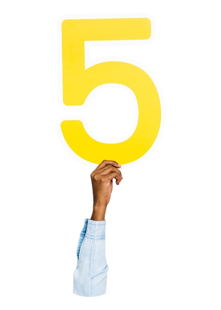 Lettera 5 png segno a mano sullo sfondo trasparente