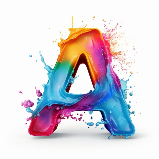 Lettera A Logo con spruzzi di colore