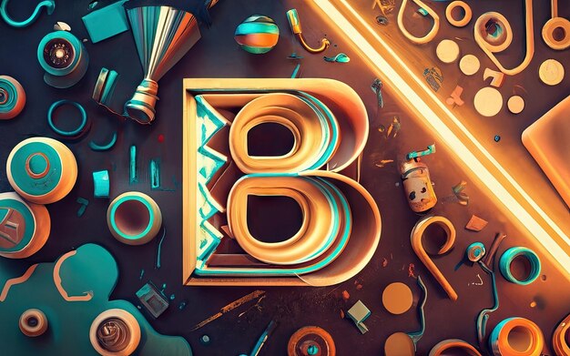 Lettera B in 3D