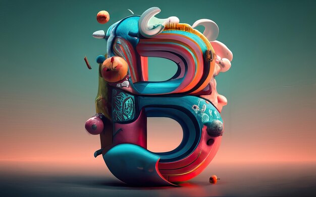 Lettera B in 3D