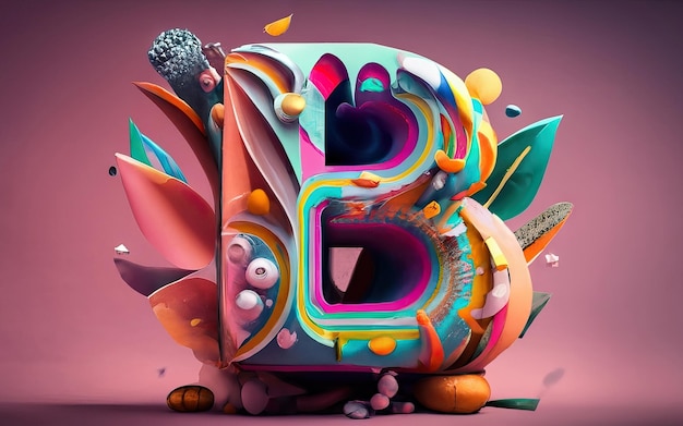 Lettera B in 3D