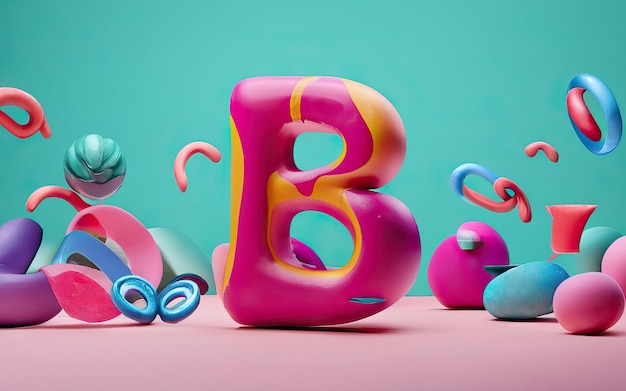 Lettera B in 3D