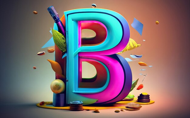 Lettera B in 3D