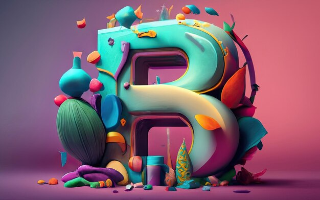 Lettera B in 3D