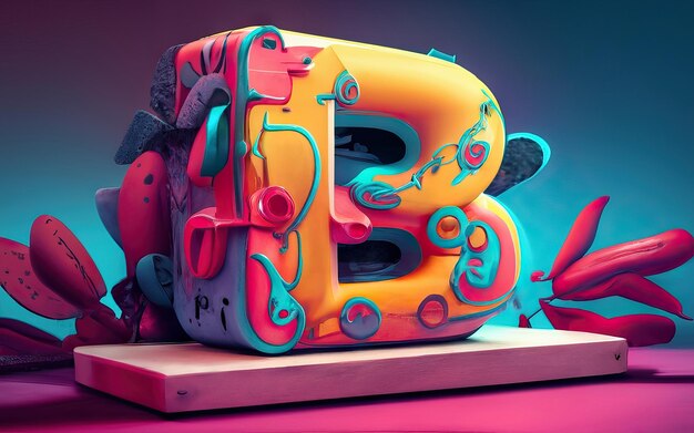 Lettera B in 3D