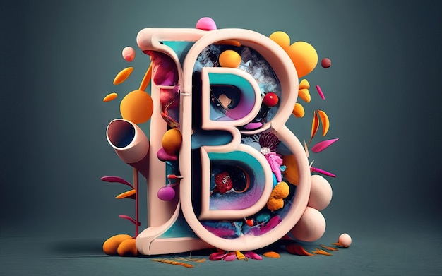 Lettera B in 3D