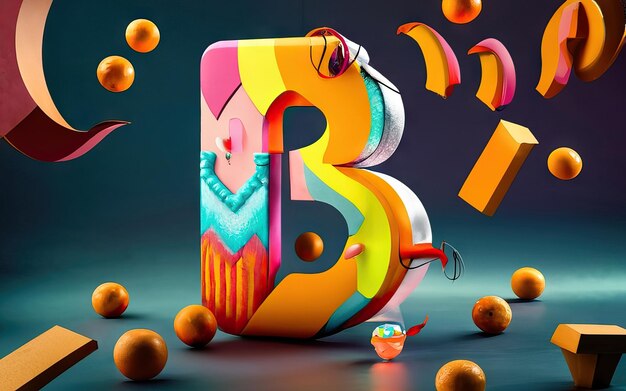 Lettera B in 3D