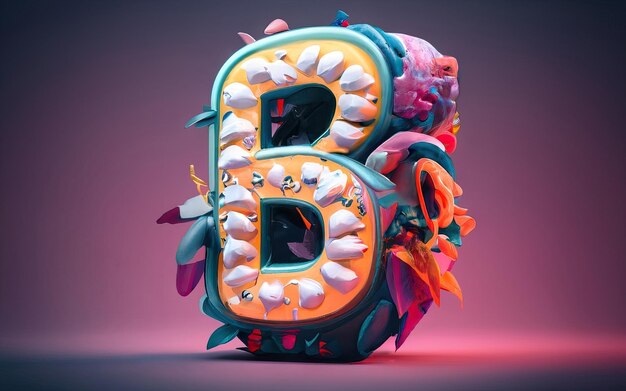 Lettera B in 3D