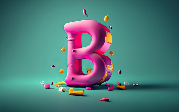 Lettera B in 3D