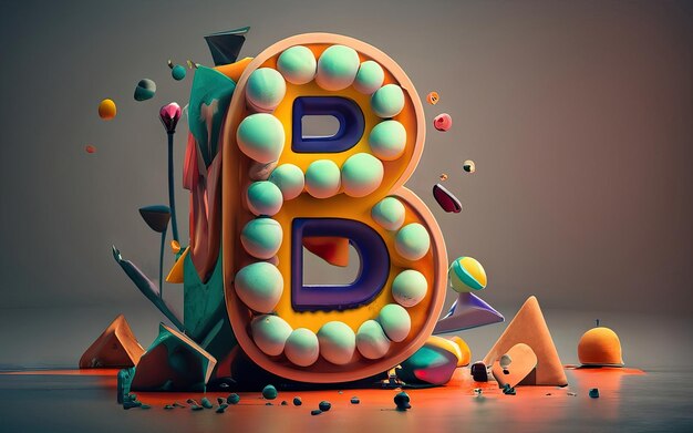 Lettera B in 3D