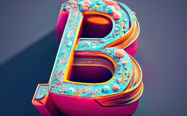 Lettera B in 3D