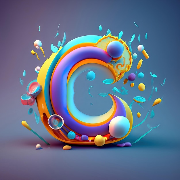 Lettera C in 3D