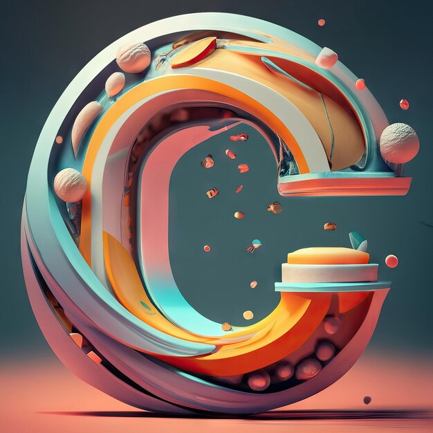 Lettera C in 3d