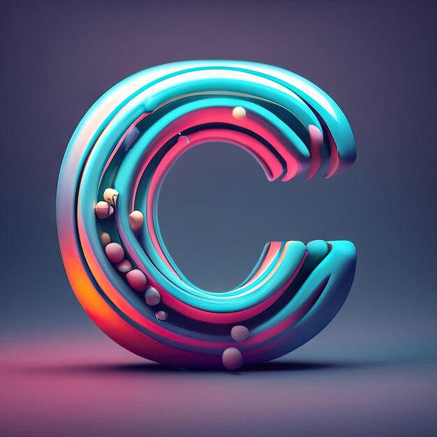 Lettera C in 3d