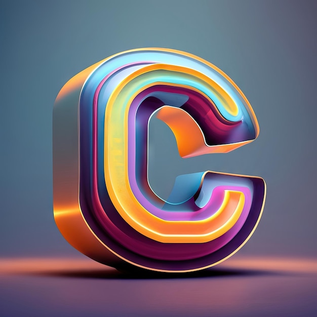 Lettera C in 3d