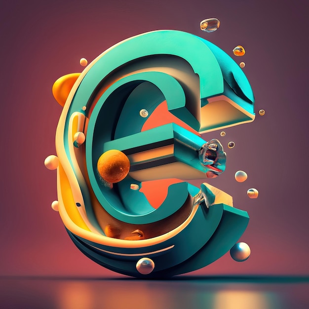 Lettera C in 3d