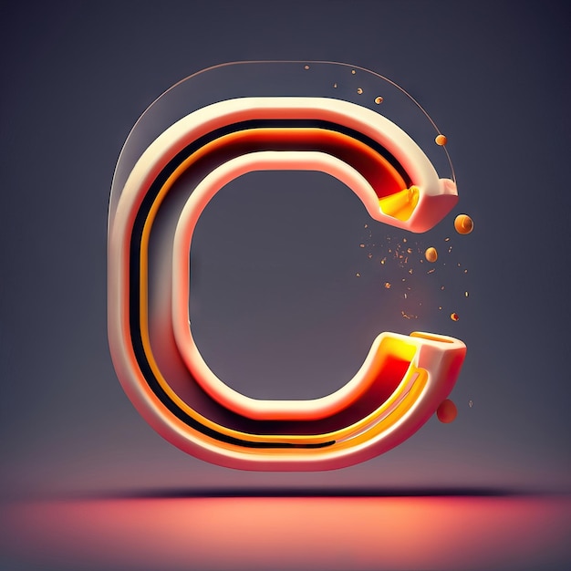 Lettera C in 3d